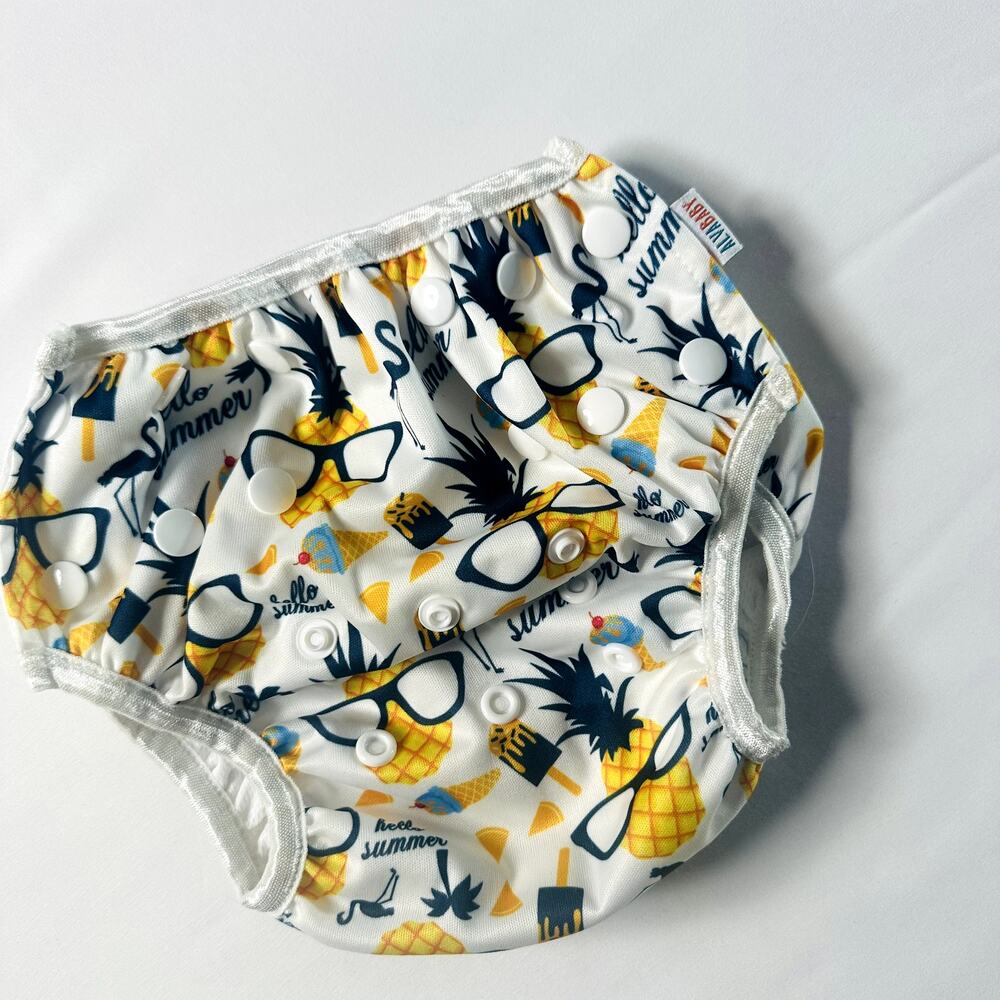 ❣️LOWEST PRICE Alva Baby "Hello Summer" Pineapple Cloth Diaper Cover Swim Diaper
